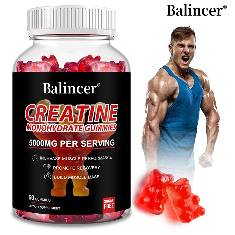 Creatine Monohydrate Gummies Increase Strength Muscle Endurance Energy 60 US