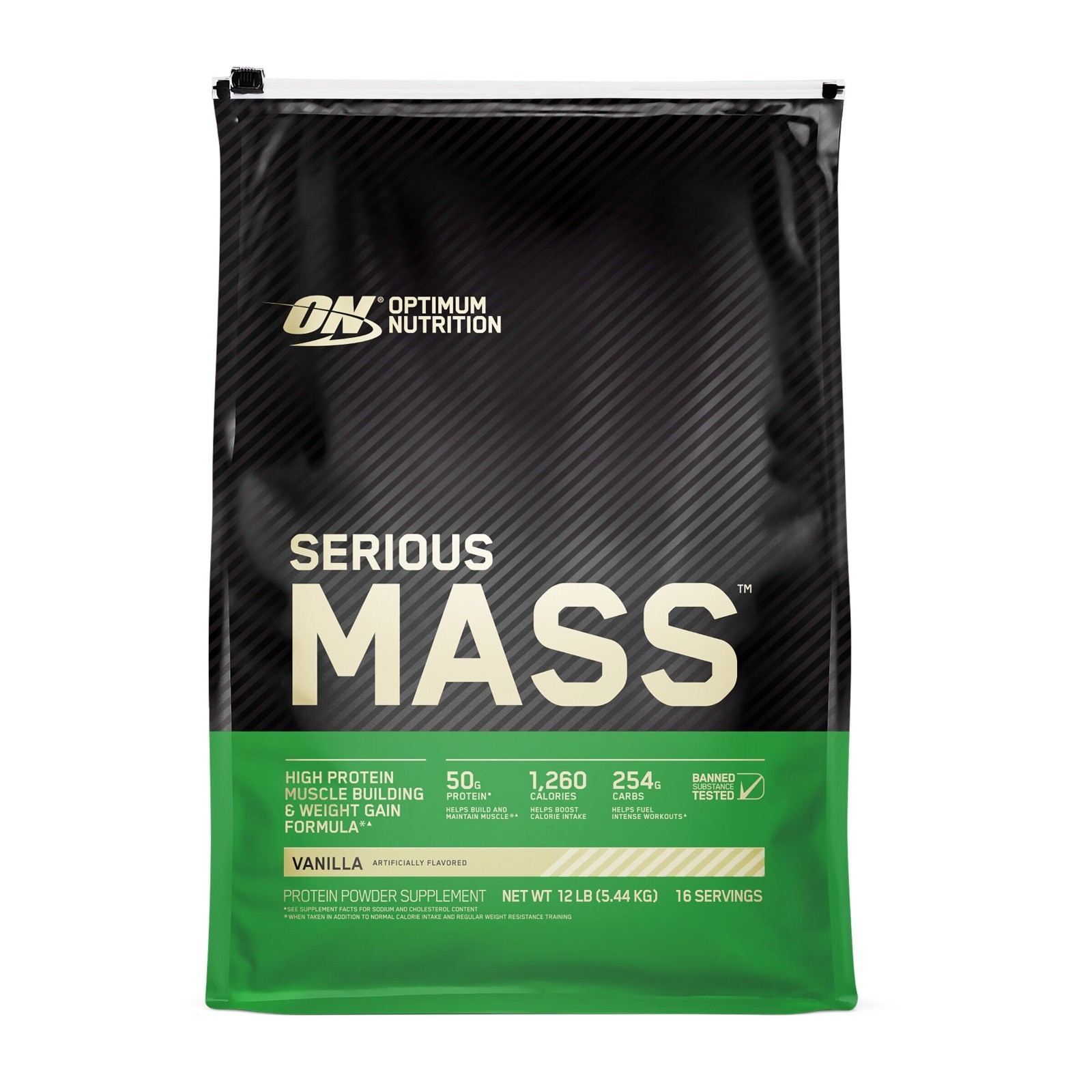 Optimum Nutrition Serious Mass Weight Gainer Protein – Vanilla, 12lb