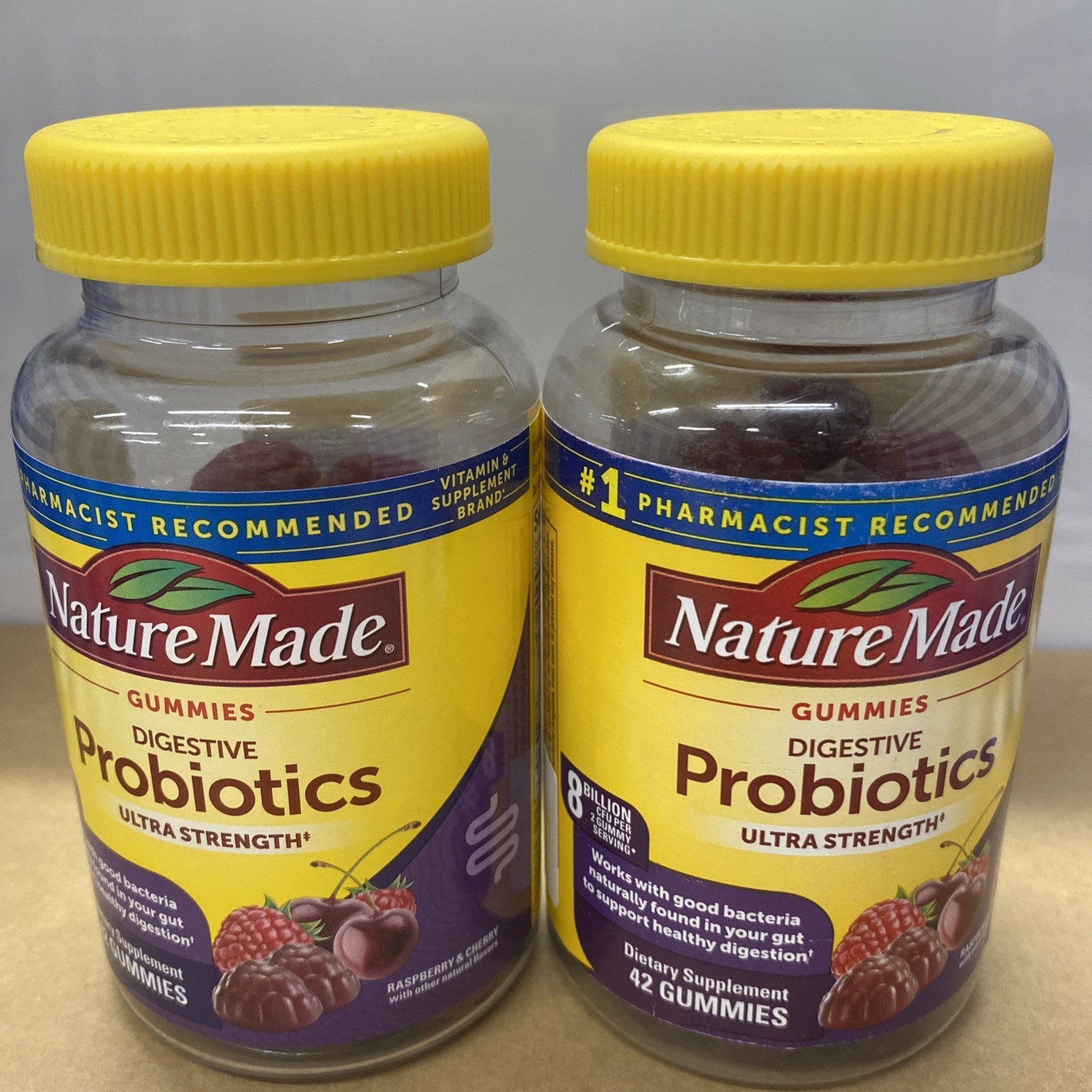 2x Nature Made Digestive Probiotics Ultra Strength 42 Gummies Each/Exp.Read