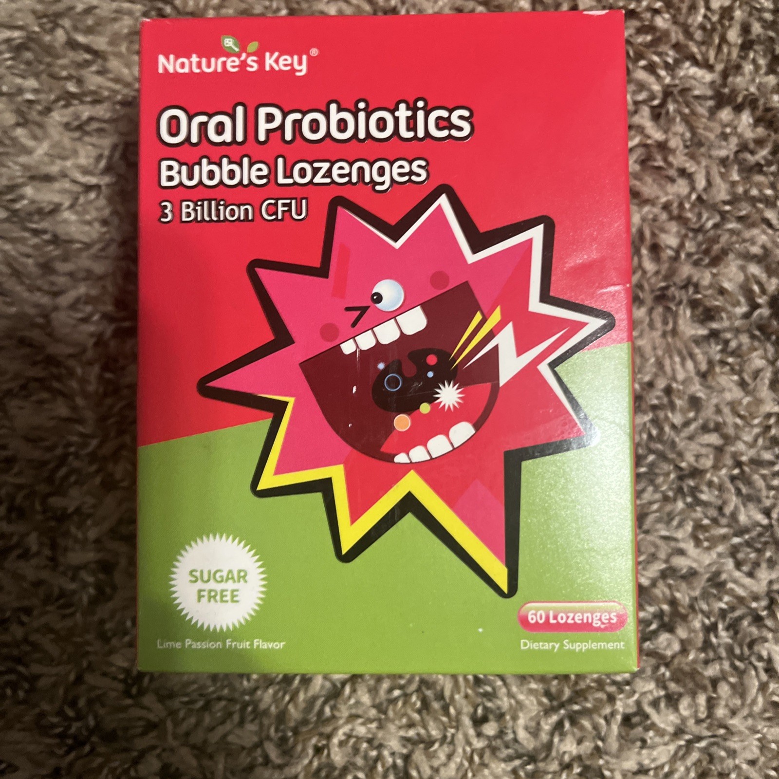 Nature’s Key Oral Probiotic Bubble lozenges 3 Billion CFU Probiotics 60 Count