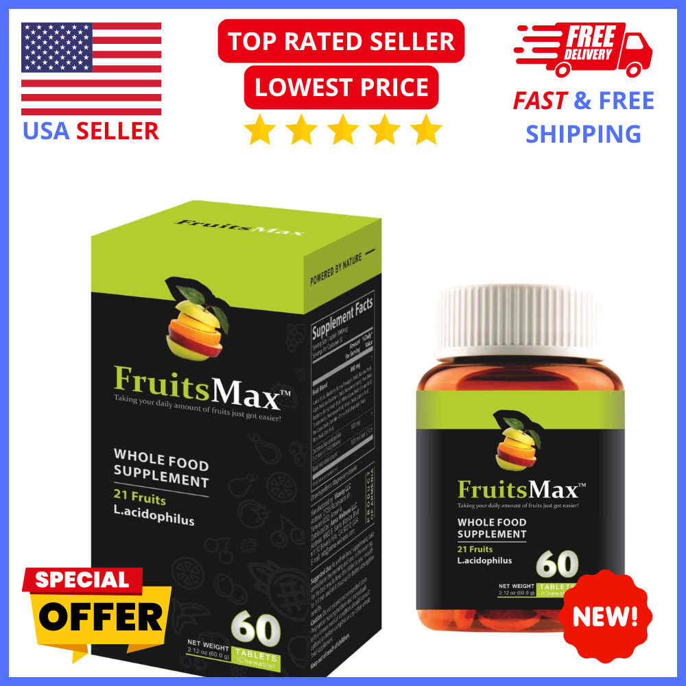 FruitsMax Whole Food Blend – 21 Fruit Superfood + Probiotics Digestive Support