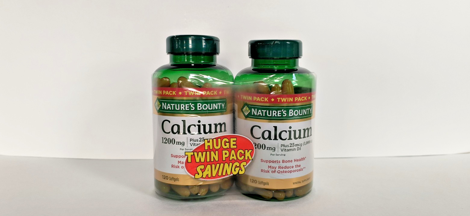 Nature’s Bounty Calcium 1200mg plus Vitamin D3 – Twin Pack of 240 Softgels