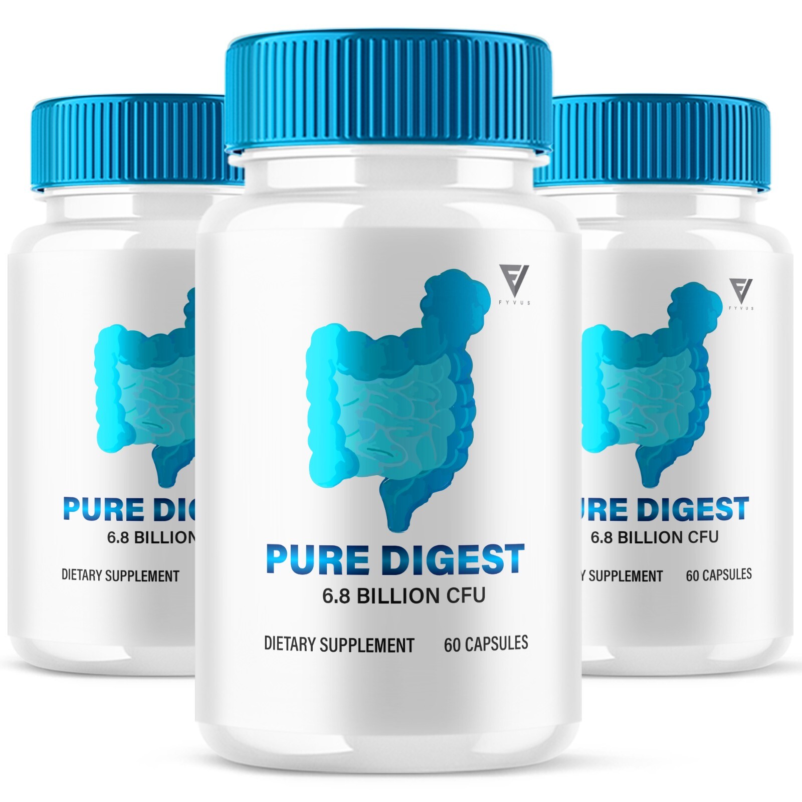 (3 Pack) Pure Digest Capsules PureDigest Probiotic Supplement (180 Capsules)