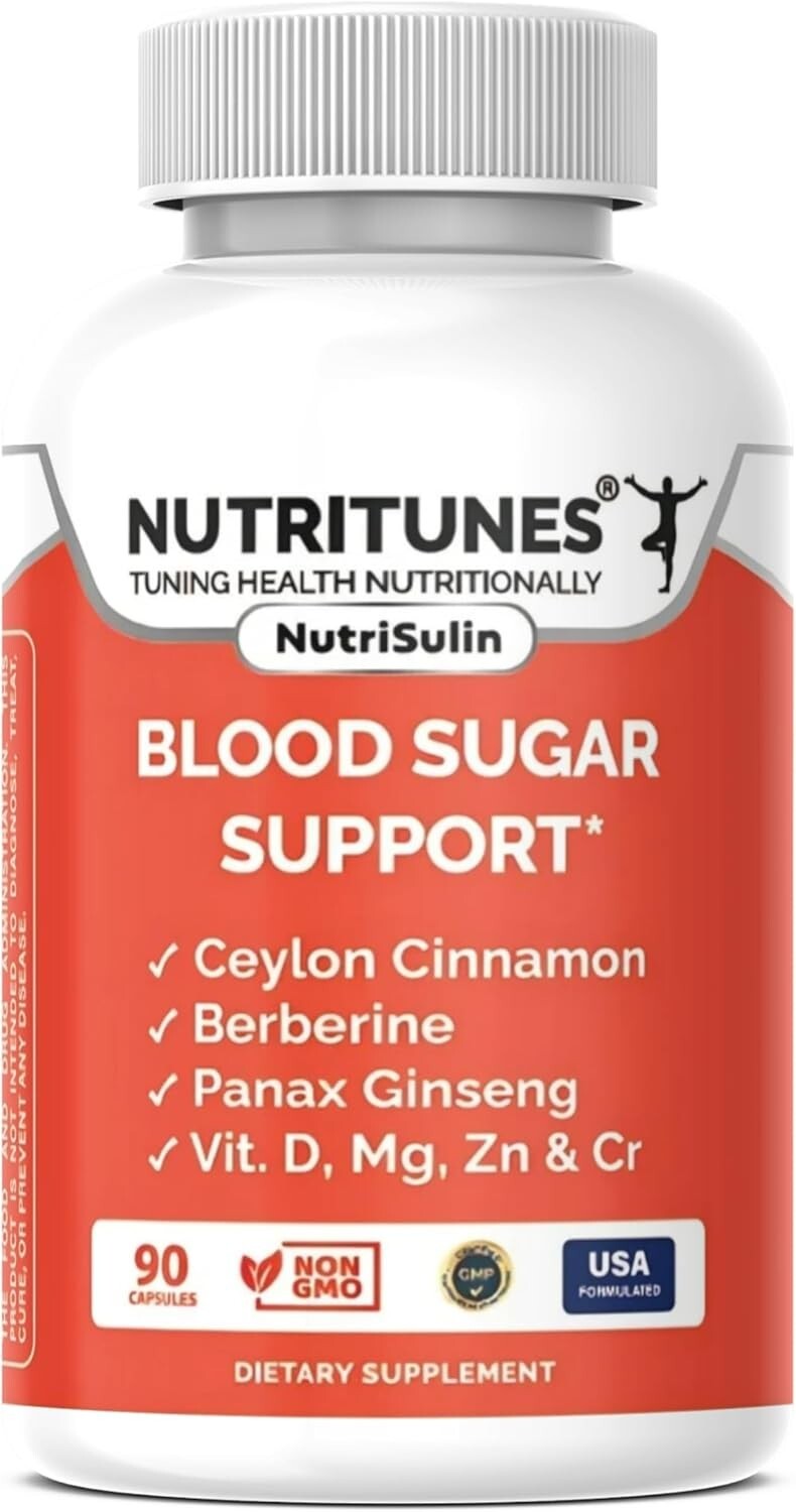 Blood Sugar Support Supplement NutriSulin – Berberine Cinnamon  Ginseng  & more