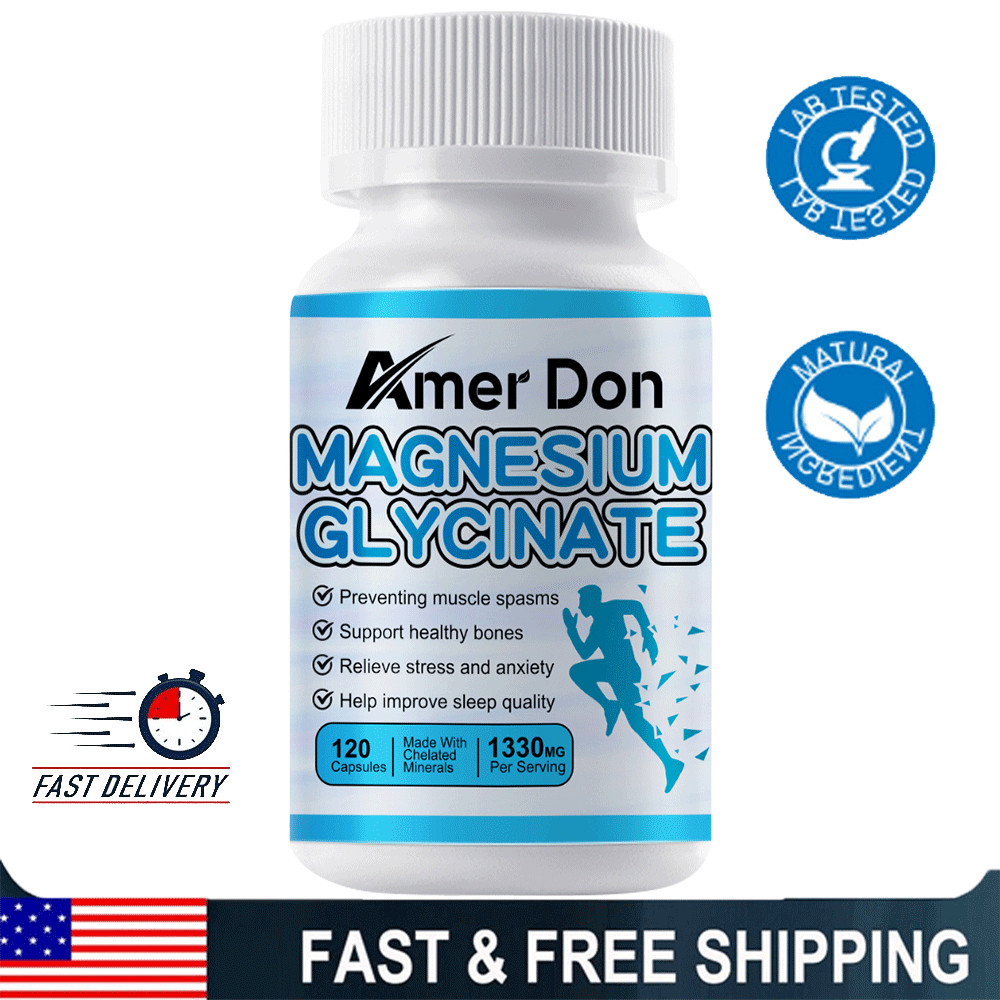 Magnesium Glycinate 120 Capsules 1330mg Improved Sleep, Stress & Anxiety Relief