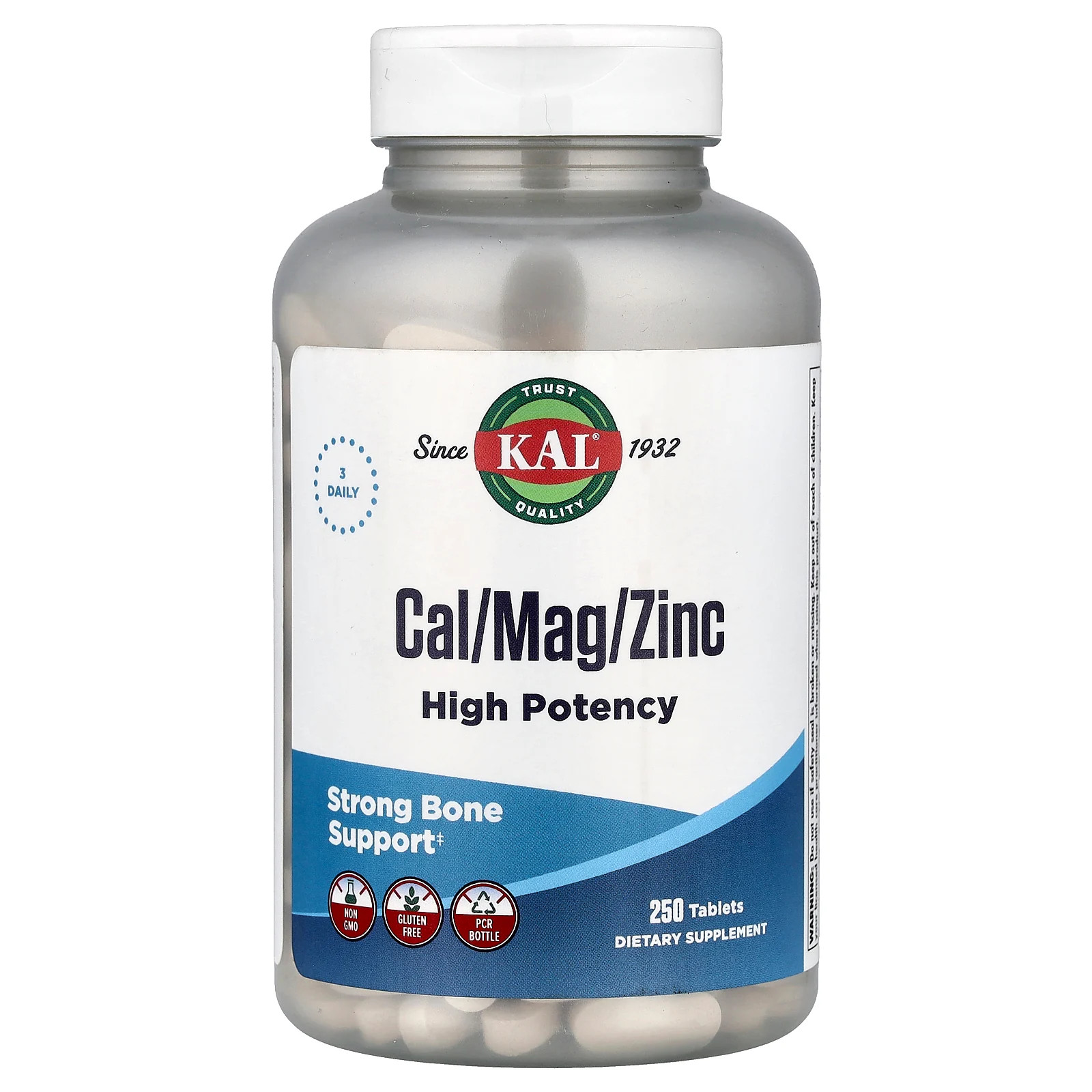 Cal/Mag/Zinc, High Potency, 250 Tablets