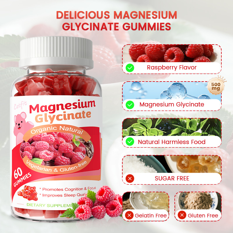 Magnesium Glycinate Gummies Sugar Free Vegan Gummies Sleep Stress Support