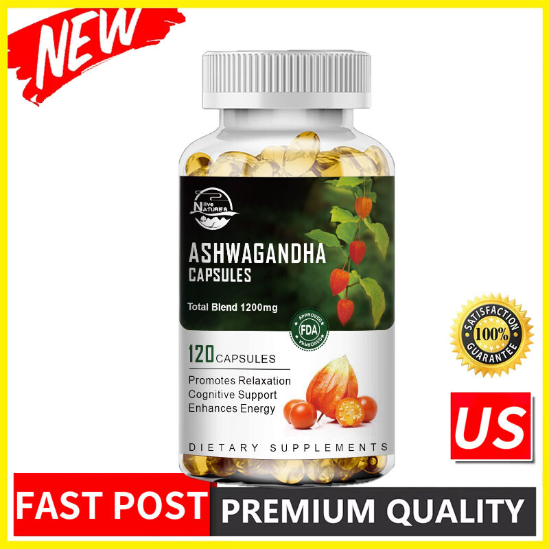 Ashwagandha Capsules – Stress Relief & Cortisol Balance with Alternative 1200mg