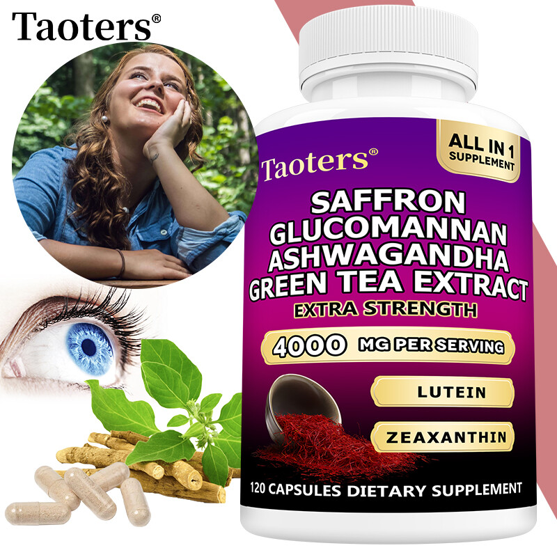 Ashwagandha Saffron Supplements 4000mg Eye Vision Health Mood 120 Capsules US