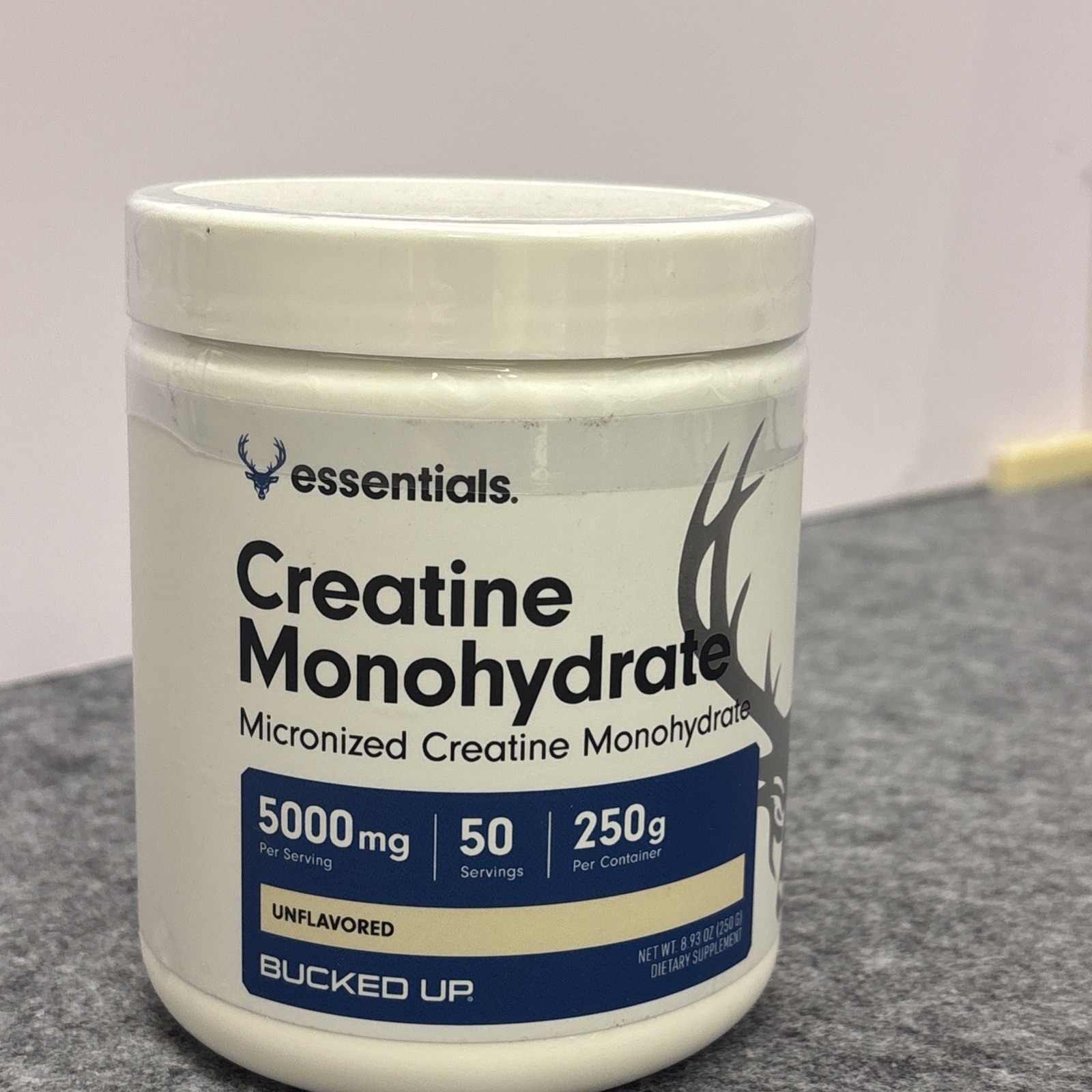 Bucked Up Creatine Monohydrate Powder 5000mg 50 Servings unflavored exp 08/26