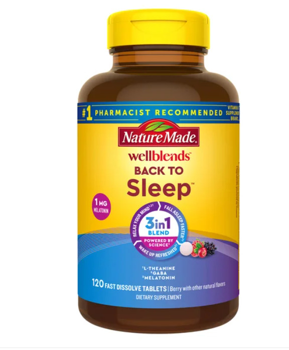 Nature Made Wellblends Back To Sleep Aid 120 Fast Dissolve Tablets