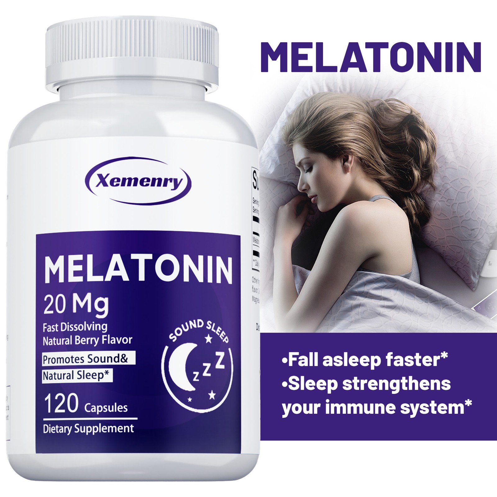 Melatonin 20mg -Improve Relax and Natural Sleep,Support Sleep Aid,Asleep Quickly