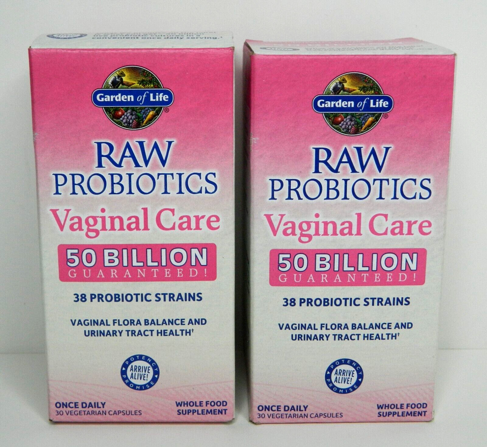 2 Garden of Life Raw Probiotics Vaginal Care 50 Billion 30 Capsules Best By 1/26