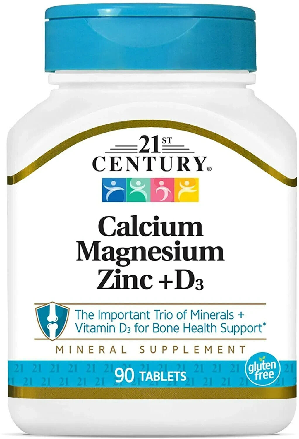 Calcium Magnesium Zinc + Vitamin D-3 90 Tablets Super Trio For Bones and Muscles