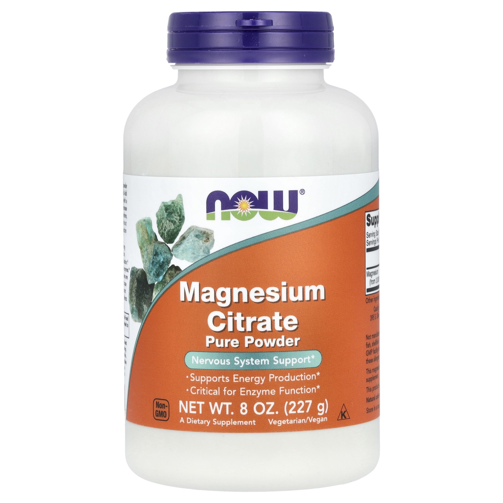 Now Foods Magnesium Citrate Pure Powder 8 oz 227 g GMP Quality Assured, Kosher,