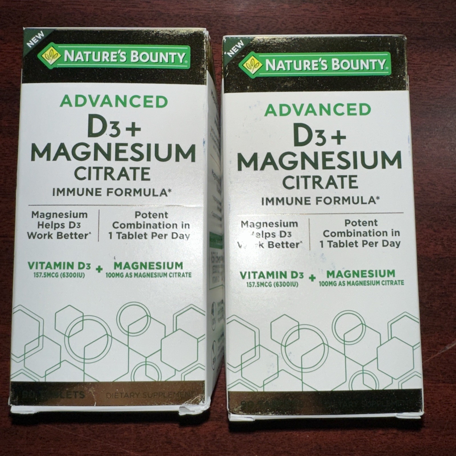 2-Natures Bounty Advanced D3 + MAGNESIUM CITRATE 90 tablets  Exp 10/2025