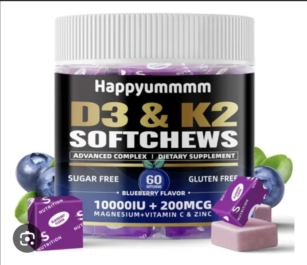 D3 & K2  10,000 IU of Vitamin D3 and 200 mcg of Vitamin K2