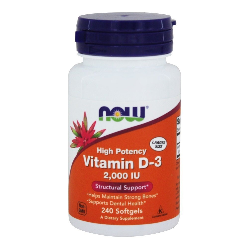 NOW Foods High Potency Vitamin D3 2000 IU, 240 Softgels