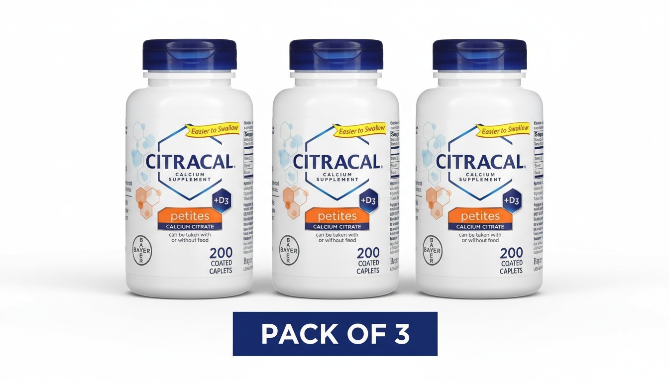 3 Packs, Citracal Petites + D3 Calcium Citrate – 200 Coated Caplets Exp. 09/2026