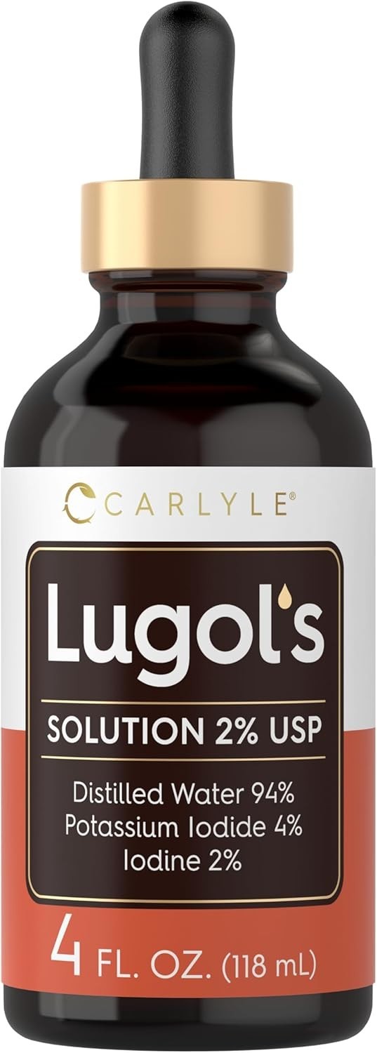Lugols Iodine 2 Percent 4 Fl Oz | Potassium Iodide and Iodine Solution 2% Liqui