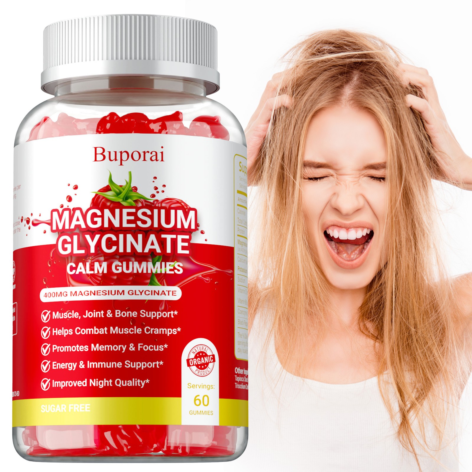 Magnesium Glycinate Gummies – Improved Night Quality,Muscle,Joint & Bone Support