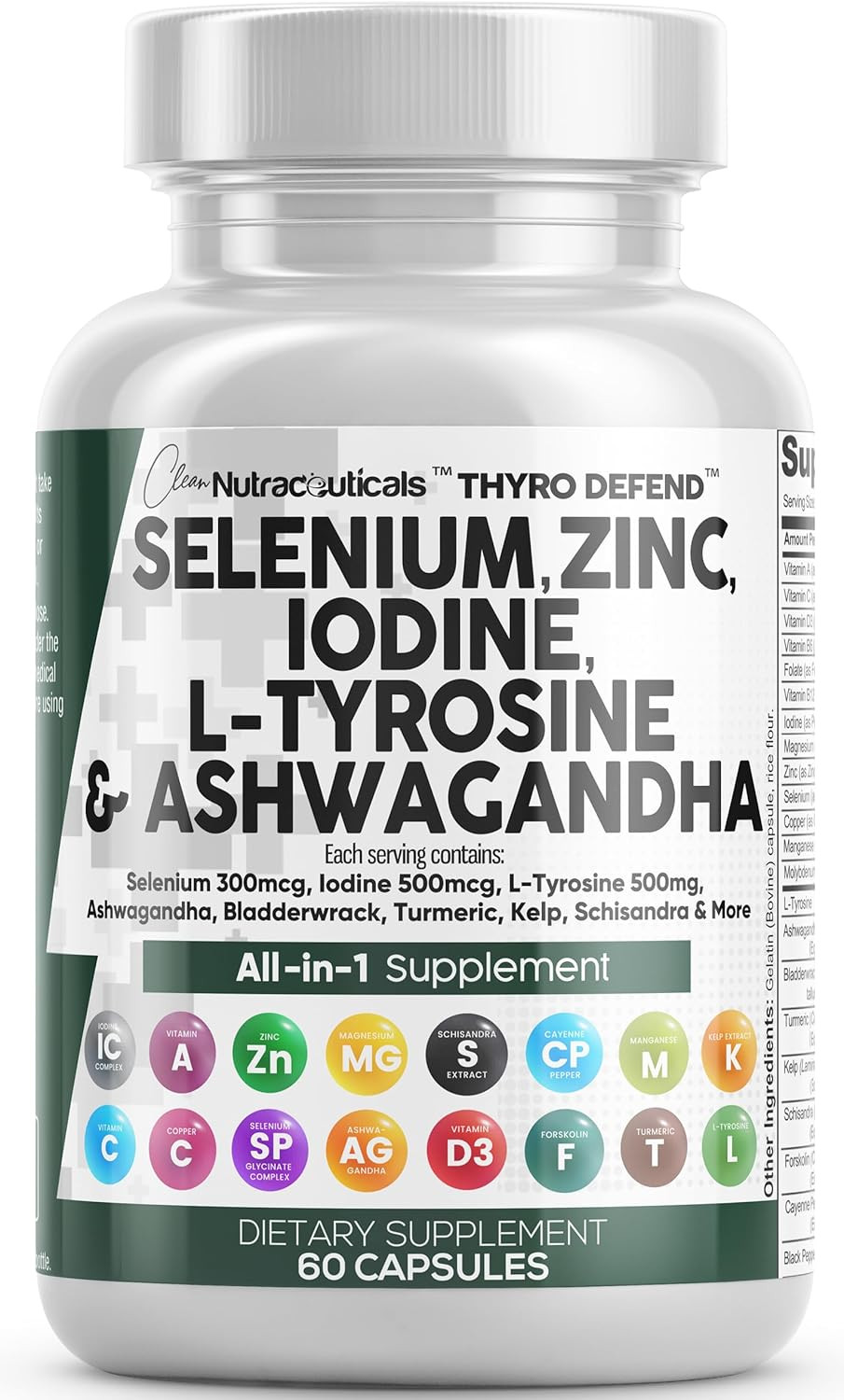Selenium 300Mcg Zinc 50Mg Iodine 500Mcg L Tyrosine 500Mg Ashwagandha – Thyroid S