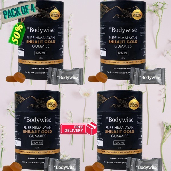 Bodywise Pure Himalayan Shilajit Gummies Gold I Lab Tested ( Pack Of 4 )