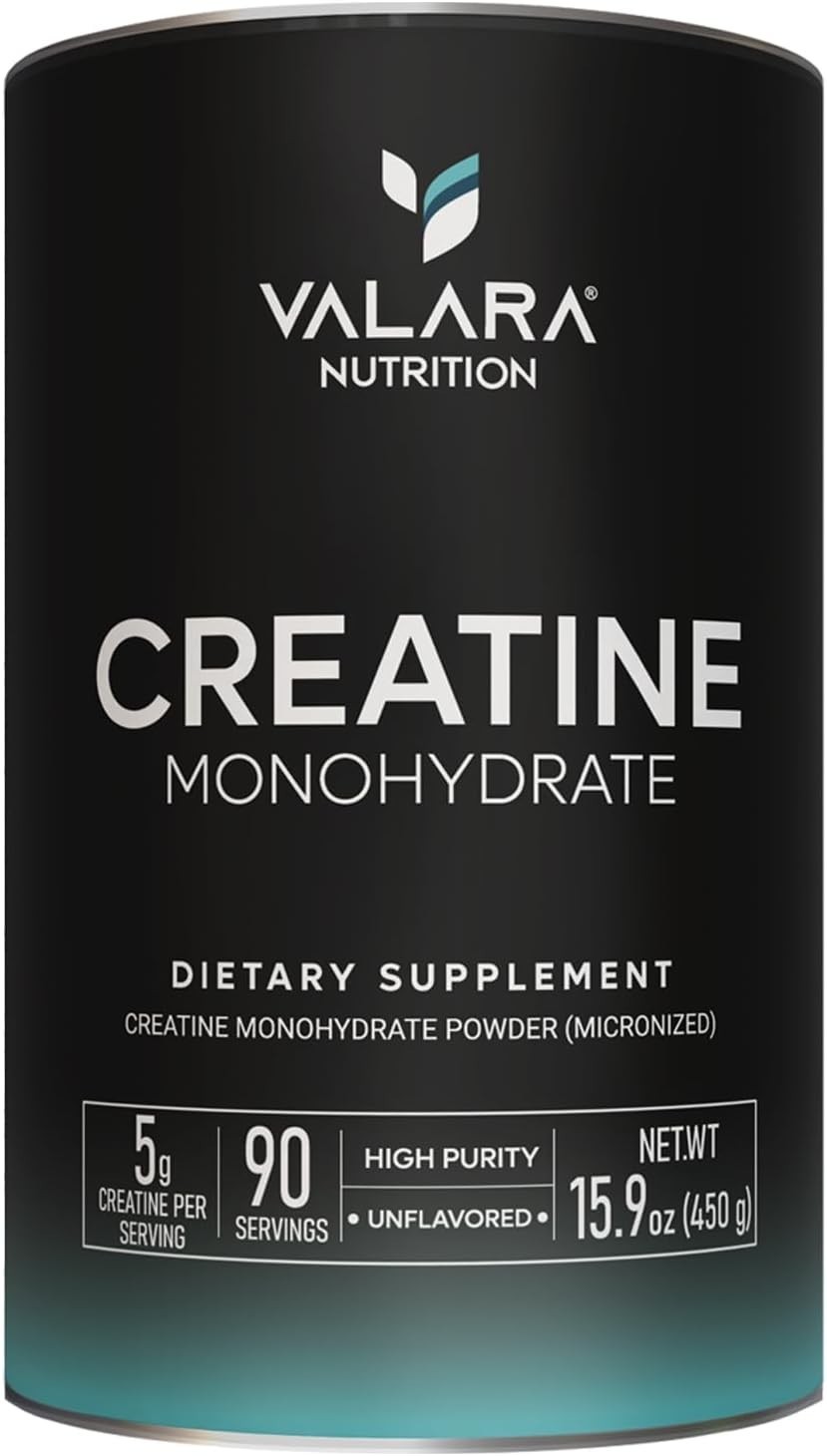 Valara Creatine Monohydrate Micronized Powder 450G, 90 Servings, 5000Mg per Serv