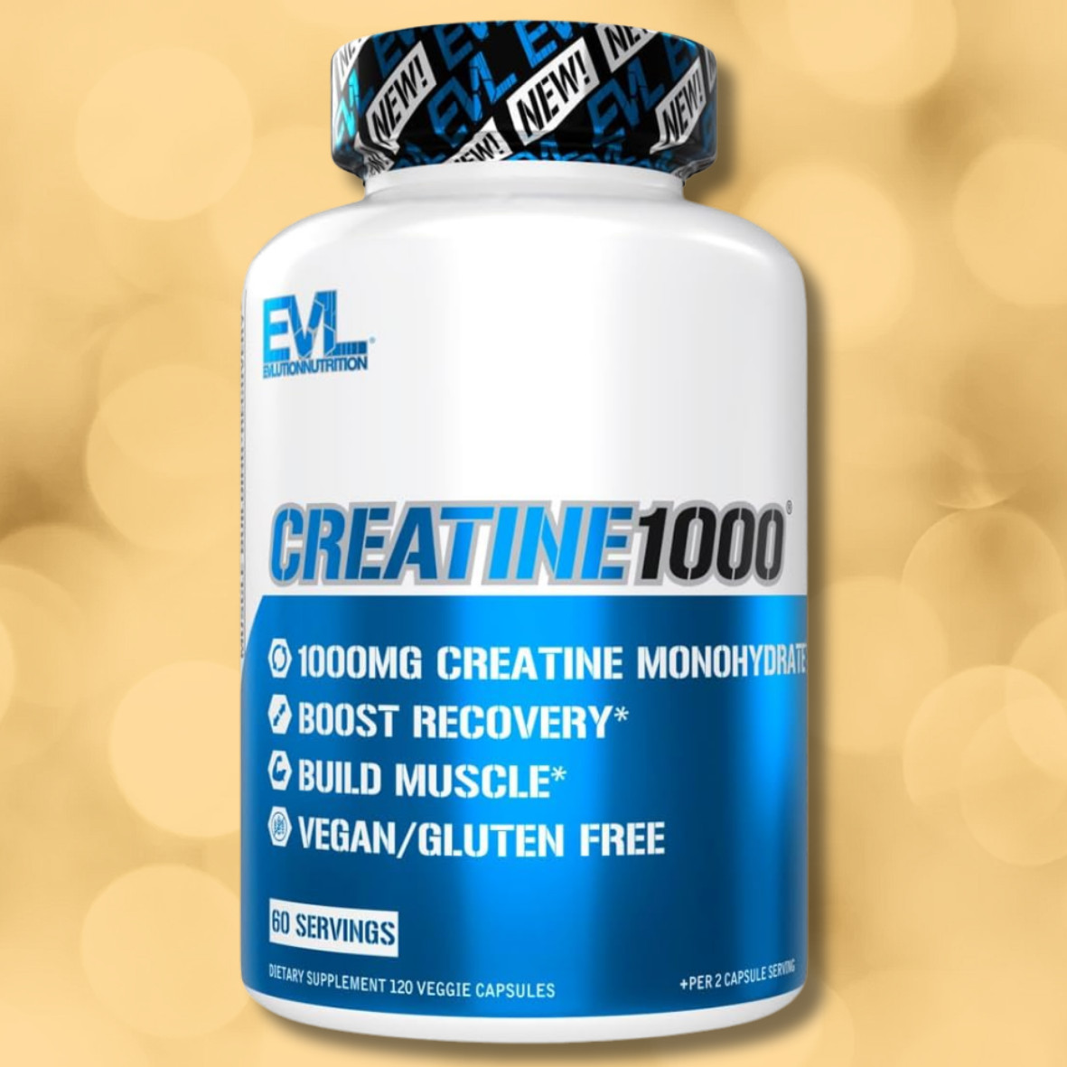 Creatine Monohydrate Capsules 1000mg – Pre and Post Workout Recovery 120ct