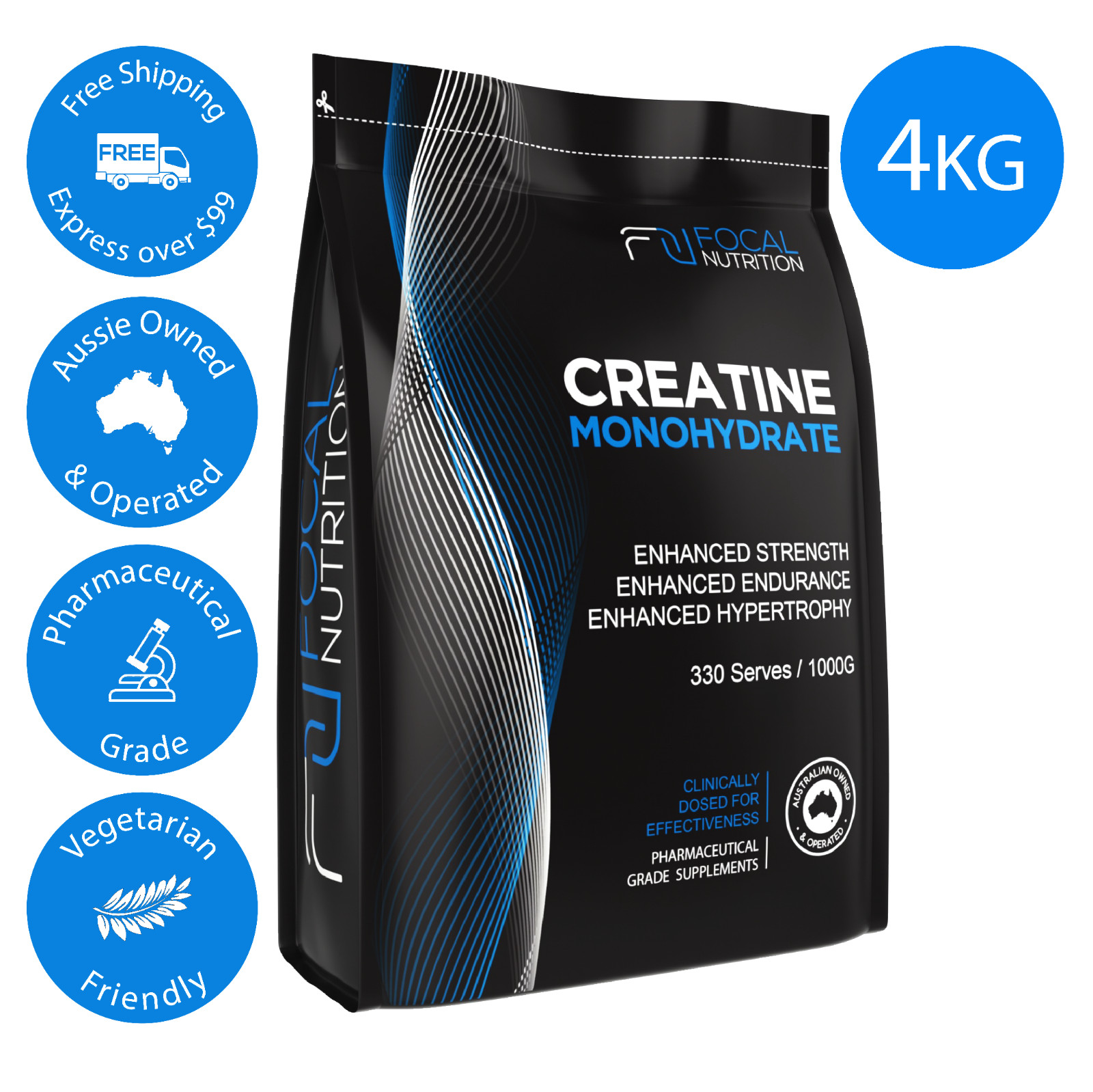 PURE 4KG CREATINE MONOHYDRATE HPLC TESTED WORKOUT ENHANCER