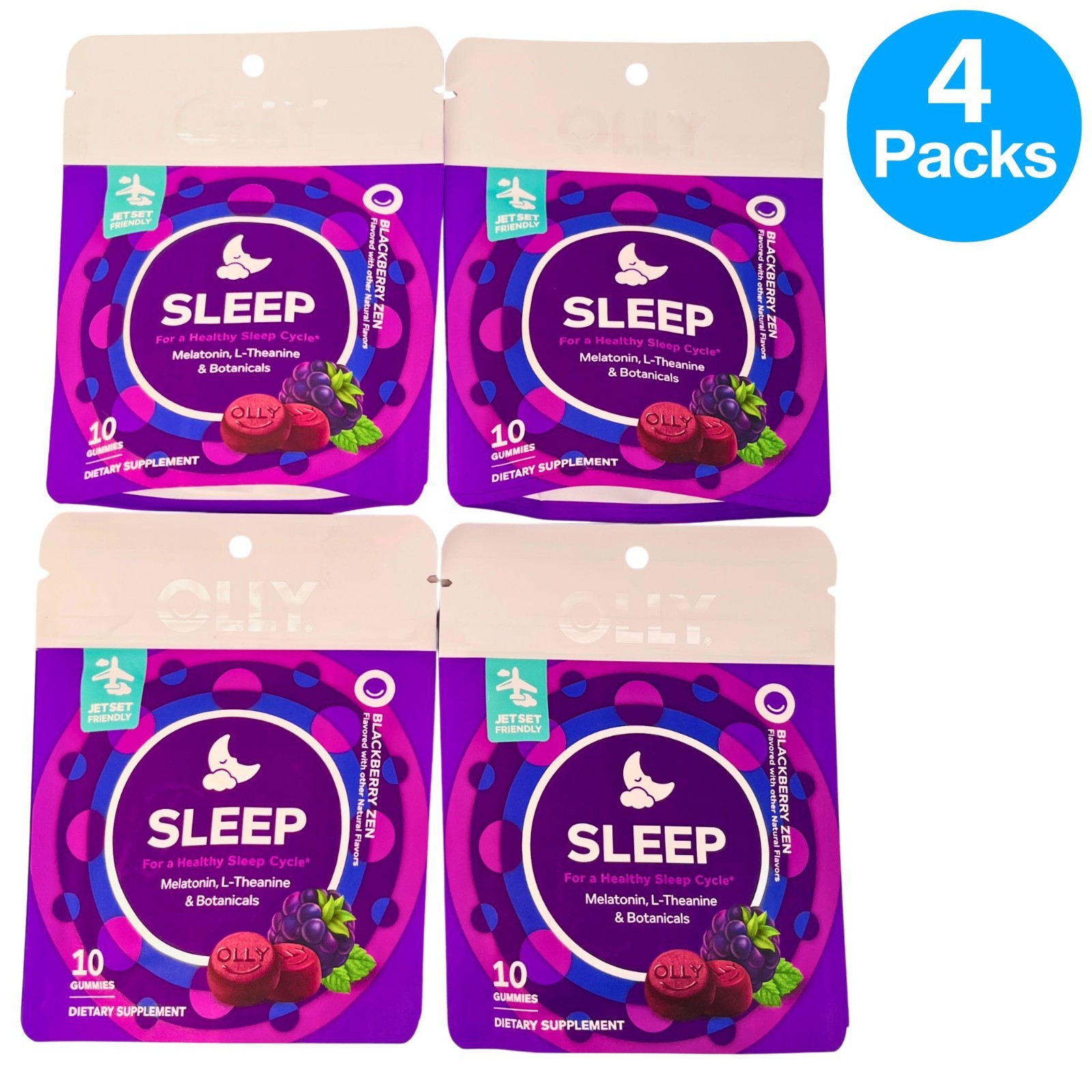 OLLY Sleep Gummies Melatonin 10ct 4 Packs – New – Exp: 10/2026