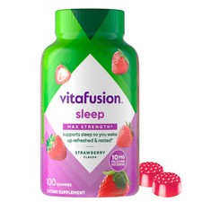 Vitafusion Max Strength Melatonin Gummies 100 Count Sleep Aid Strawberry Flavor