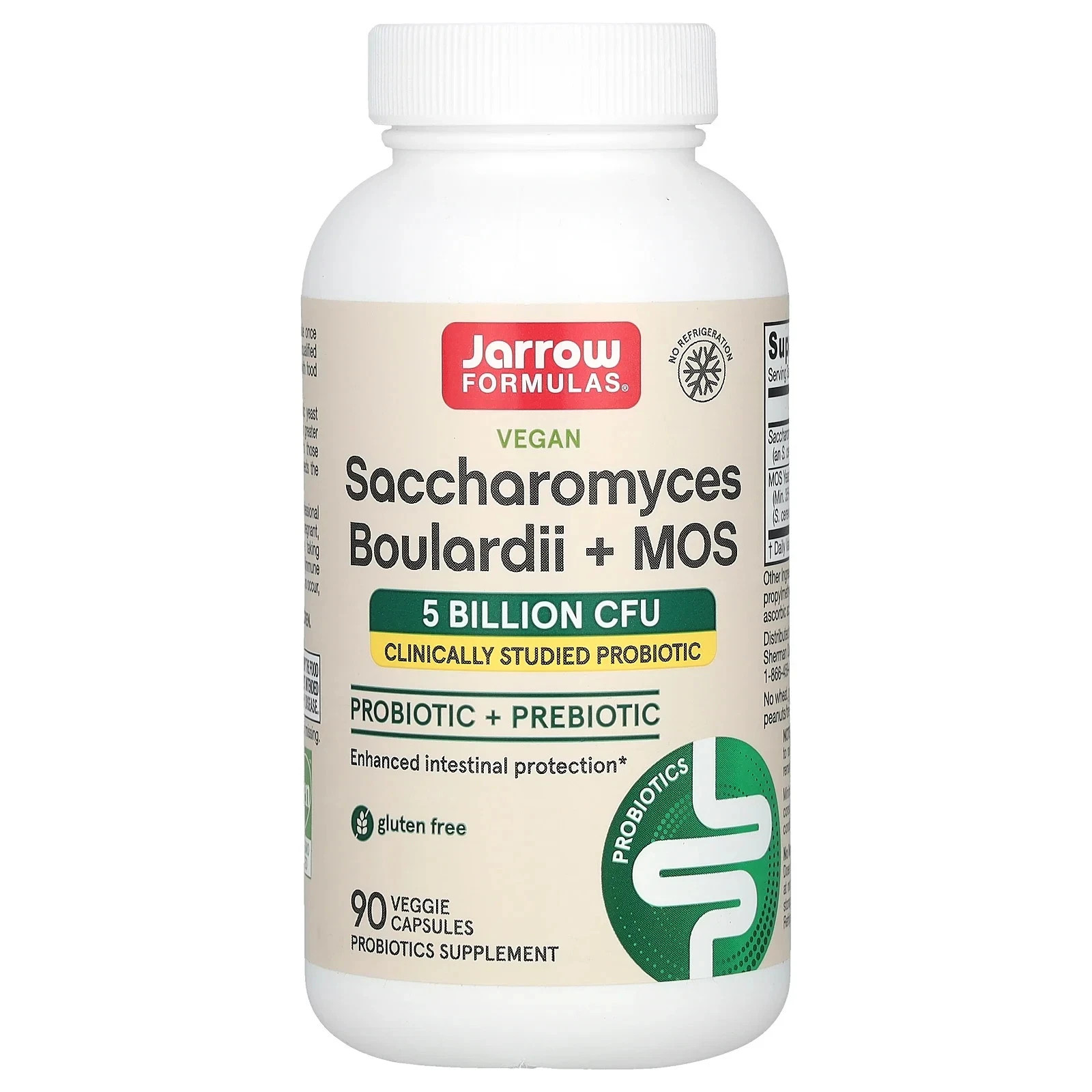 Vegan Saccharomyces Boulardii + MOS, 5 Billion CFU, 90 Veggie Capsules