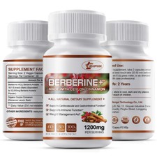 Premium Berberine HCL Extract 1200mg,Cardiovascular&Blood Sugar Support