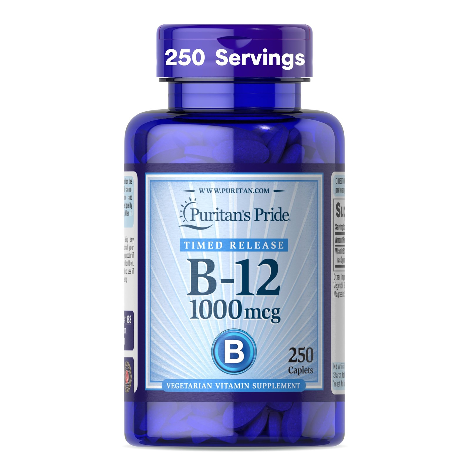 Puritan’s Pride Timed Release Vitamin B-12 1000mcg, 250 Count (Pack of 1)