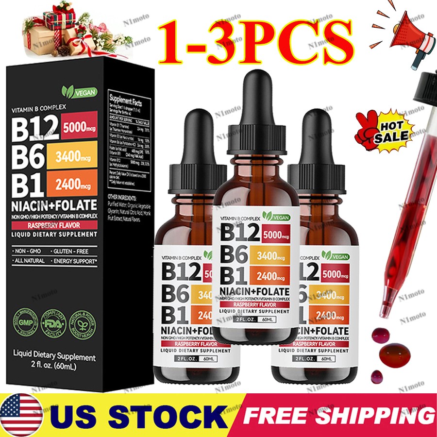 3/2PCS Vitamin B12 and B6 Liquid Drops, B12 Sublingual Vitamin B Complex Vitamin