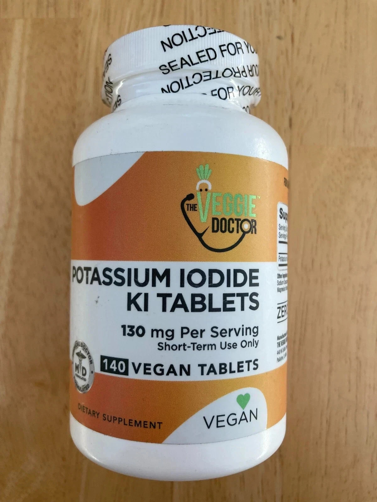 The Veggie Doctor Potassium + Iodide 140 Vegan Tablets Supplement 130mg 02/27
