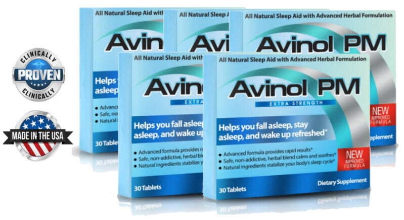 Avinol PM Extra Strength (5 Pk)-Non Habit Forming-Rapid-Herbal-Melatonin 5mg
