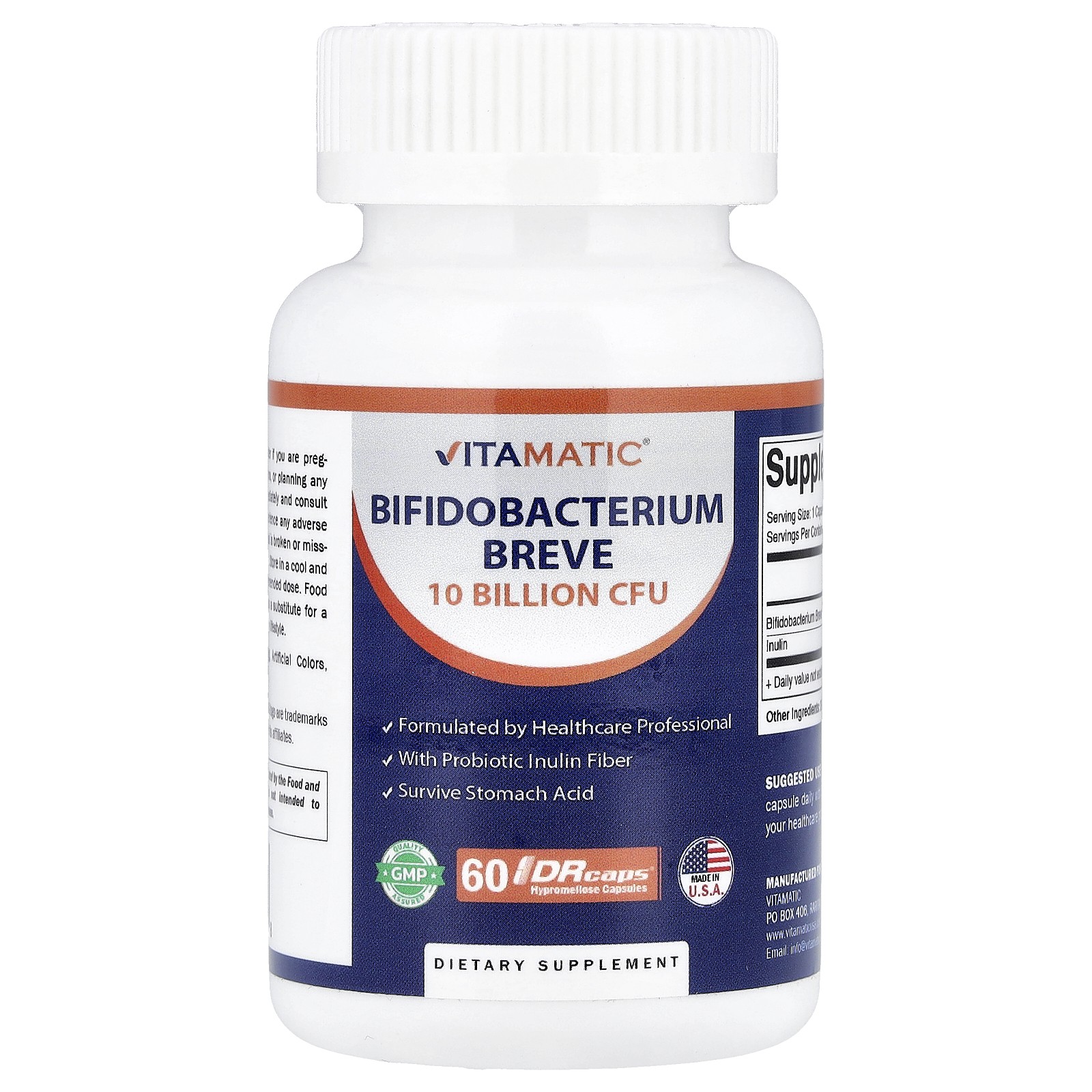 Bifidobacterium Breve , 60 DrCaps® Hypromellose Capsules