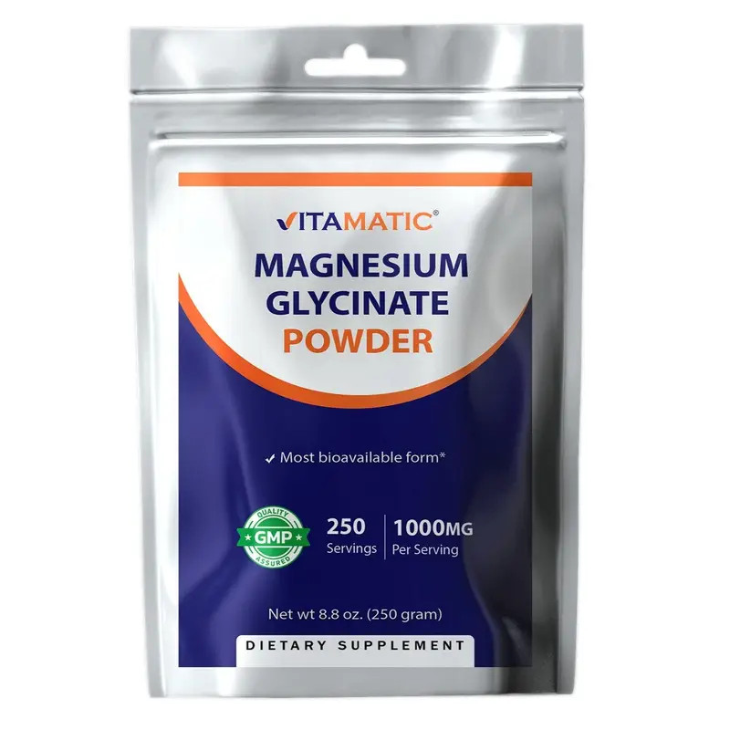 Magnesium Glycinate 1000mg Bulk 250 servings 250gram Bag Bioavalable