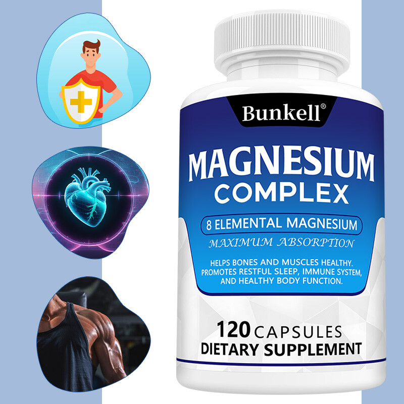 Magnesium Complex 1000mg 8 Elemental Magnesium Bones Heart Health 120 Capsules