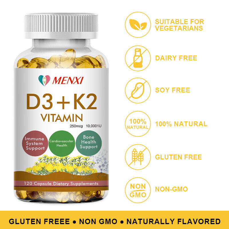 Vitamin K2 D3 Vitamin Supplement with BioPerine, Boost Immunity & Heart Health