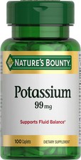 Nature’s Bounty Potassium, Supports Fluid Balance, 100 Count (Pack of 1)