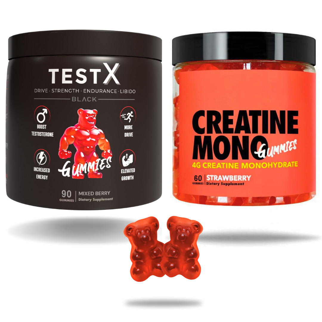 TestX & Creatine Gummies Twin Pack Creatine Monohydrate, Horny Goat Weed & Maca