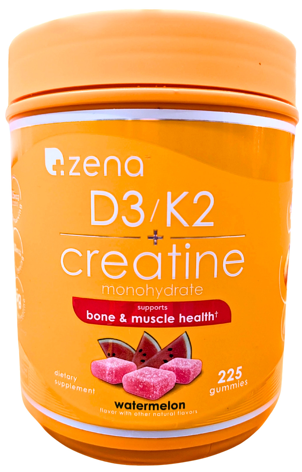 Zena Creatine Monohydrate + D3/K2 Watermelon Gummies 225 Count