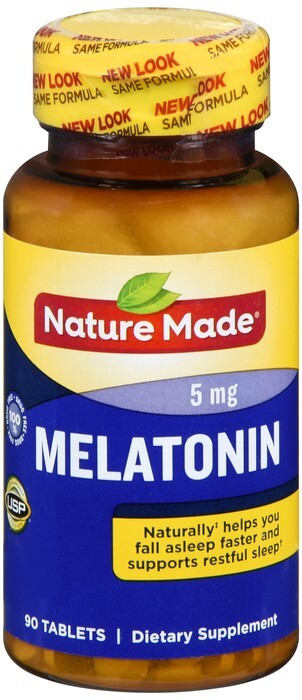 Nature Made Melatonin 5mg Tablets 90ct 100% Drug Free Sleep Aid for Adults