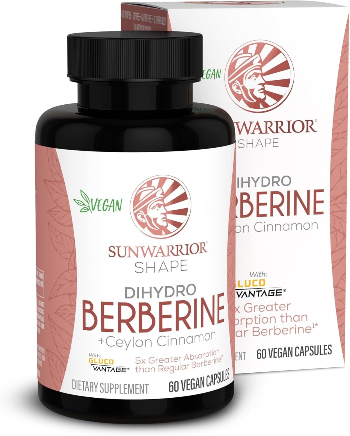 Sunwarrior Berberine Supplement Ceylon Cinnamon DihydroBerberine Capsules 60 Ct