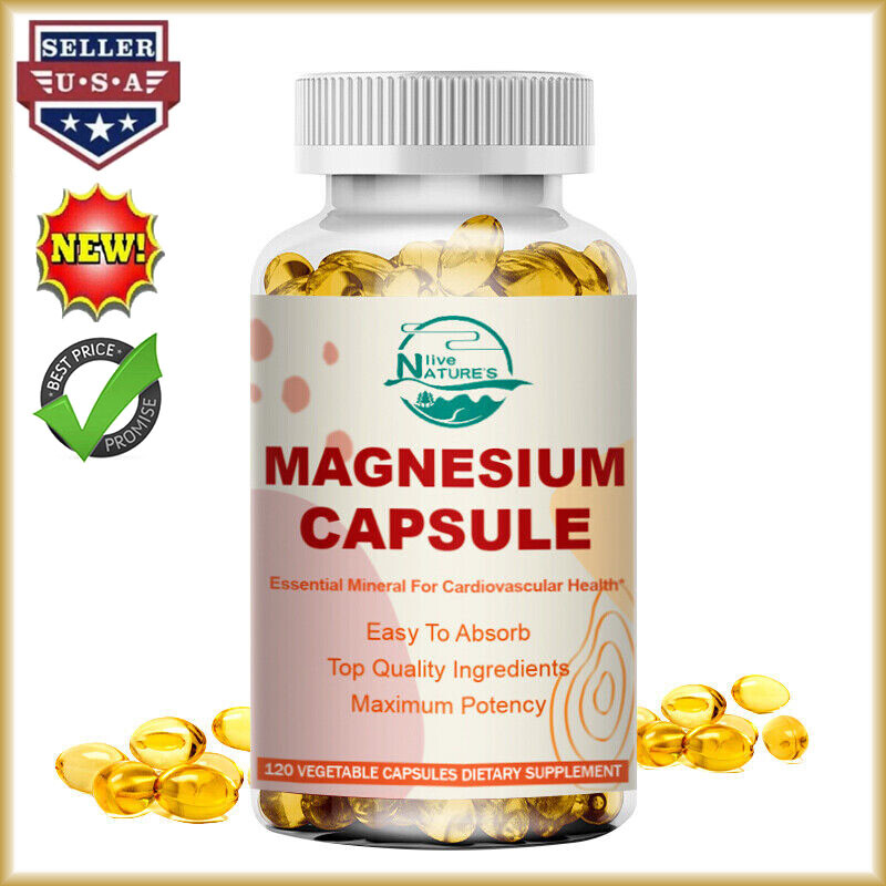 Magnesium Supplement| 500 mg | 120 Capsules | Non-GMO and Gluten Free Formula NL