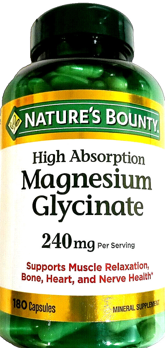 Nature’s Bounty Magnesium Glycinate 240 mg Muscle Relaxation 180 Ct EXP 05/2028