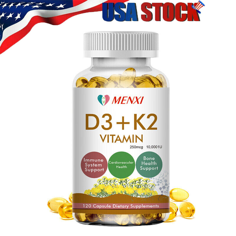 Vitamin K2 (MK7) with D3 10,000 IU Supplement, BioPerine Capsules, Immune Health